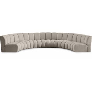 Meridian Furniture Infinity Brown Boucle Fabric 6pc. Modular Sectional