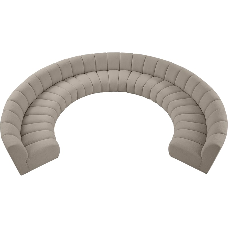 Meridian Furniture Infinity Brown Boucle Fabric 9pc. Modular Sectional