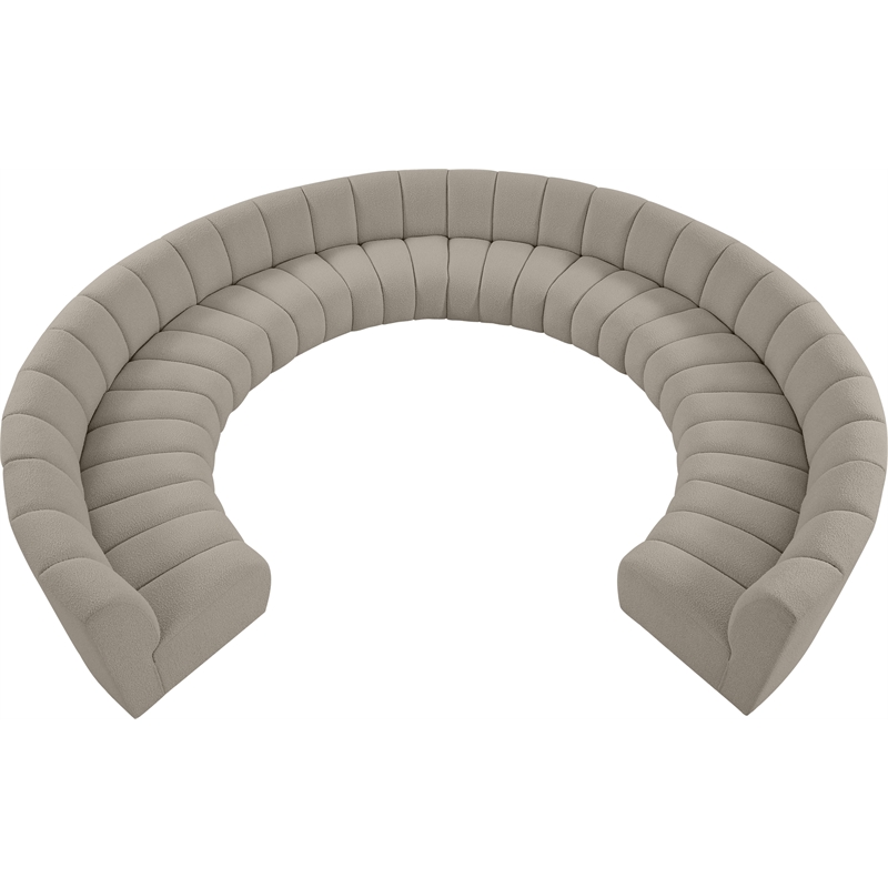 Meridian Furniture Infinity Brown Boucle Fabric 10pc. Modular Sectional