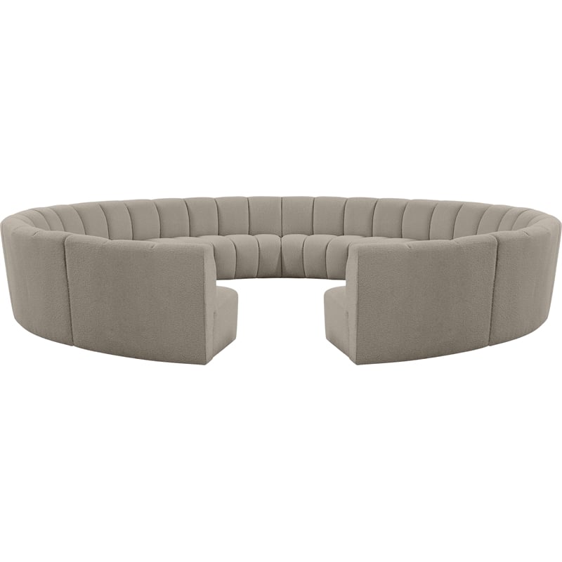 Meridian Furniture Infinity Brown Boucle Fabric 12pc. Modular Sectional