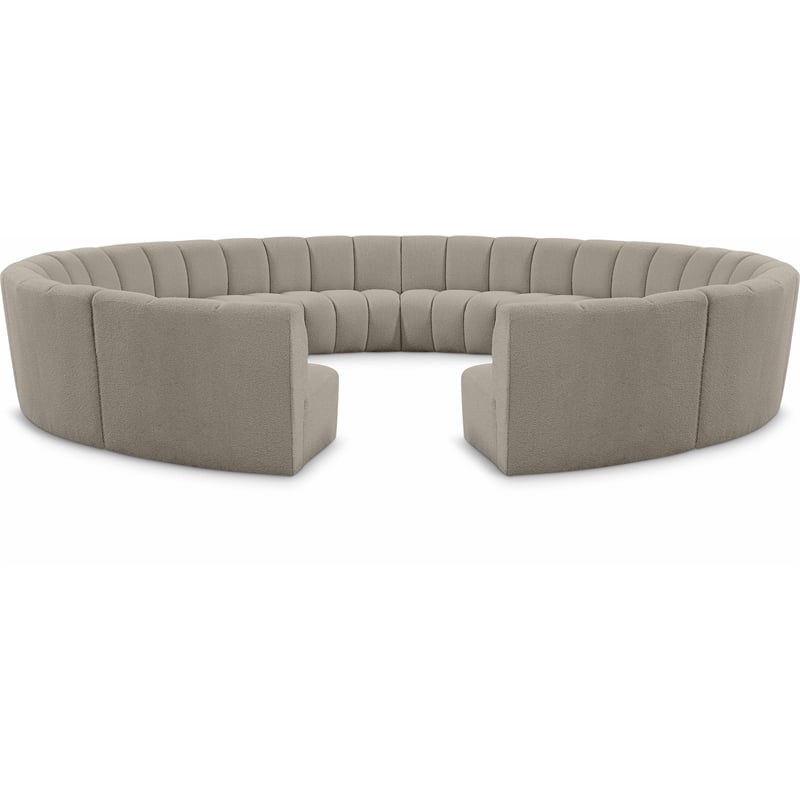 Meridian Furniture Infinity Brown Boucle Fabric 12pc. Modular Sectional