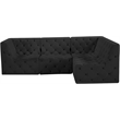 Meridian Furniture Tuft Black Velvet Modular Sectional