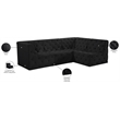 Meridian Furniture Tuft Black Velvet Modular Sectional