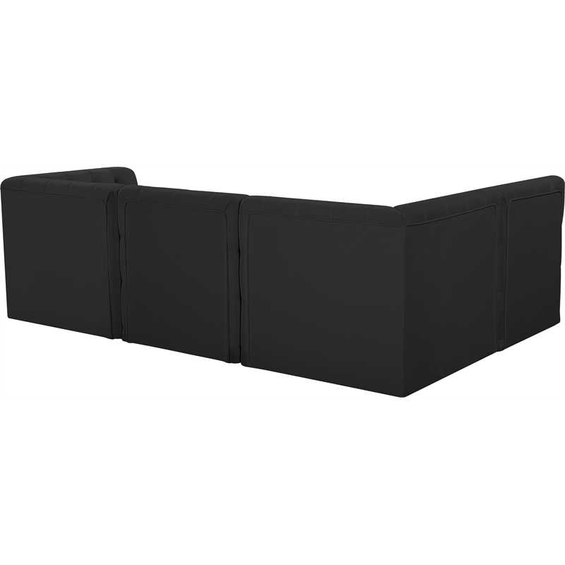 Meridian Furniture Tuft Black Velvet Modular Sectional