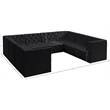 Meridian Furniture Tuft Black Velvet Modular Sectional
