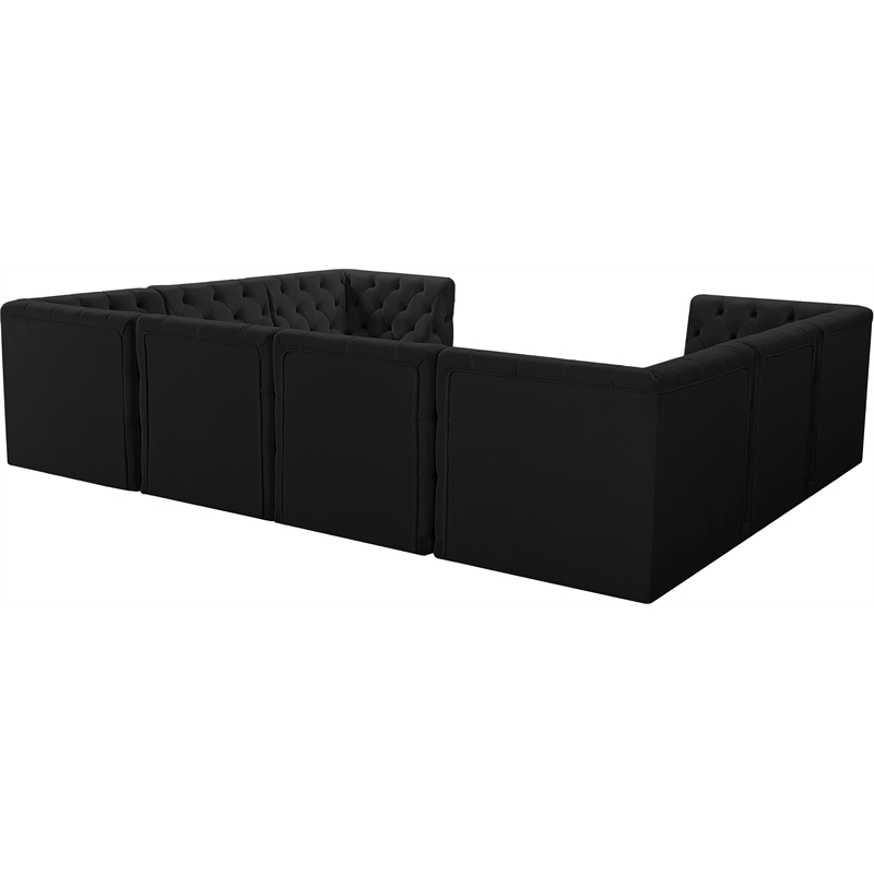 Meridian Furniture Tuft Black Velvet Modular Sectional