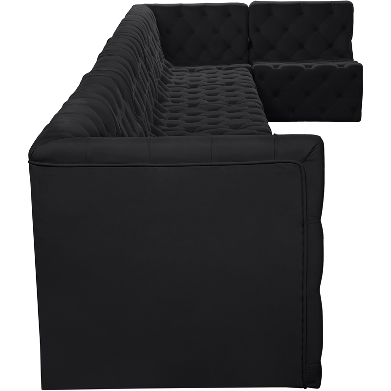 Meridian Furniture Tuft Black Velvet Modular Sectional