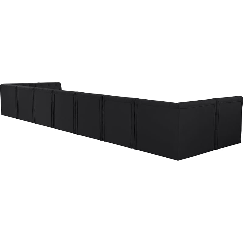 Meridian Furniture Tuft Black Velvet Modular Sectional