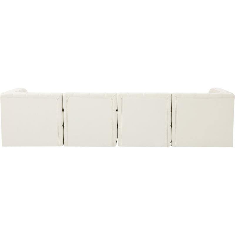 meridian furniture tuft cream velvet modular sofa