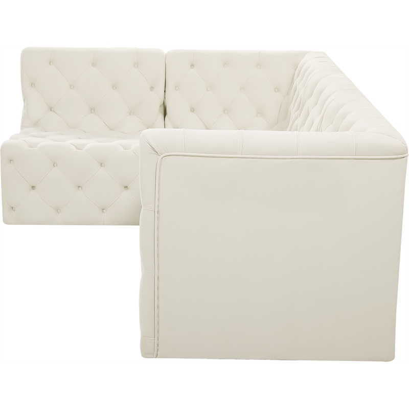 Meridian Furniture Tuft Cream Velvet Modular Sectional