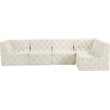 Meridian Furniture Tuft Cream Velvet Modular Sectional