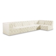Meridian Furniture Tuft Cream Velvet Modular Sectional