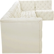 Meridian Furniture Tuft Cream Velvet Modular Sectional