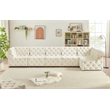 Meridian Furniture Tuft Cream Velvet Modular Sectional
