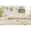 Meridian Furniture Tuft Cream Velvet Modular Sectional