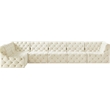 Meridian Furniture Tuft Cream Velvet Modular Sectional