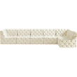 Meridian Furniture Tuft Cream Velvet Modular Sectional