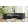 Meridian Furniture Tuft Grey Velvet Modular Sectional