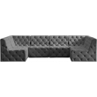 Meridian Furniture Tuft Grey Velvet Modular Sectional