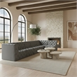 Meridian Furniture Tuft Grey Velvet Modular Sectional