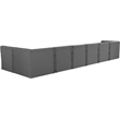 Meridian Furniture Tuft Grey Velvet Modular Sectional