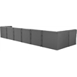 Meridian Furniture Tuft Grey Velvet Modular Sectional