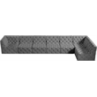 Meridian Furniture Tuft Grey Velvet Modular Sectional