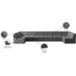 Meridian Furniture Tuft Grey Velvet Modular Sectional