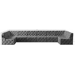 Meridian Furniture Tuft Grey Velvet Modular Sectional