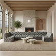 Meridian Furniture Tuft Grey Velvet Modular Sectional
