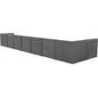 Meridian Furniture Tuft Grey Velvet Modular Sectional