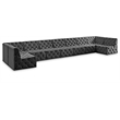 Meridian Furniture Tuft Grey Velvet Modular Sectional