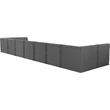 Meridian Furniture Tuft Grey Velvet Modular Sectional