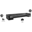 Meridian Furniture Tuft Grey Velvet Modular Sectional