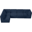 Meridian Furniture Tuft Navy Velvet Modular Sectional