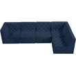 Meridian Furniture Tuft Navy Velvet Modular Sectional