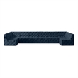 Meridian Furniture Tuft Navy Velvet Modular Sectional