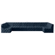 Meridian Furniture Tuft Navy Velvet Modular Sectional