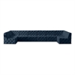 Meridian Furniture Tuft Navy Velvet Modular Sectional