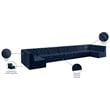 Meridian Furniture Tuft Navy Velvet Modular Sectional