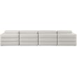 Meridian Furniture Beckham Beige Durable Linen Textured Fabric Modular Sofa