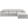 Meridian Furniture Beckham Beige Durable Linen Textured Fabric Modular Sectional
