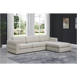 Meridian Furniture Beckham Beige Durable Linen Textured Fabric Modular Sectional