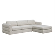 Meridian Furniture Beckham Beige Durable Linen Textured Fabric Modular Sectional