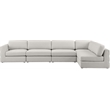 Meridian Furniture Beckham Beige Durable Linen Textured Fabric Modular Sectional