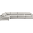 Meridian Furniture Beckham Beige Durable Linen Textured Fabric Modular Sectional