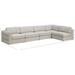 Meridian Furniture Beckham Beige Durable Linen Textured Fabric Modular Sectional