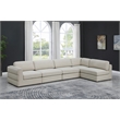 Meridian Furniture Beckham Beige Durable Linen Textured Fabric Modular Sectional