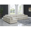 Meridian Furniture Beckham Beige Durable Linen Textured Fabric Modular Sectional