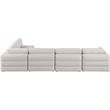 Meridian Furniture Beckham Beige Durable Linen Textured Fabric Modular Sectional